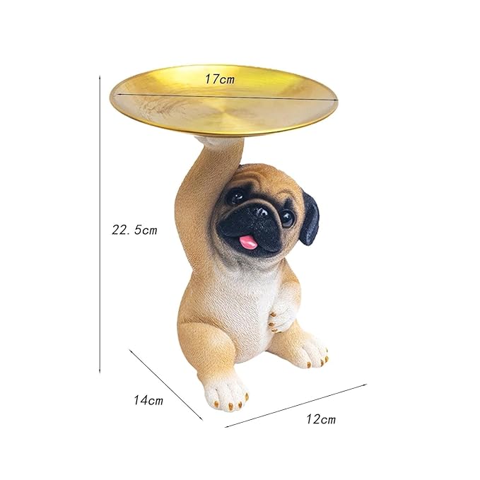 Decoration Dog Statue with Key Holder Bowl