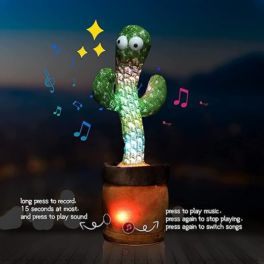 Dancing Cactus Toy, Cactus Talking Toy for Baby