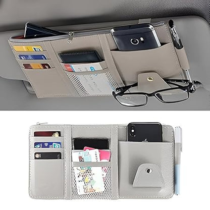 Car Visor Organizer with Zipper with Mesh Pockets
