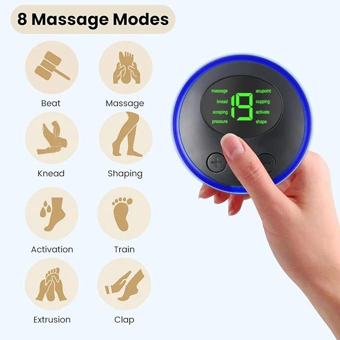 Butterfly Massager Machine for Pain Relief, Rechargeable Full Body TENS Massager with 8 Modes 19 Levels Wireless Vibration Machine - CL-VI-5300