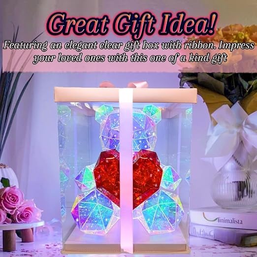 Glowing Teddy Bear Night Light LED Galaxy Heart Light