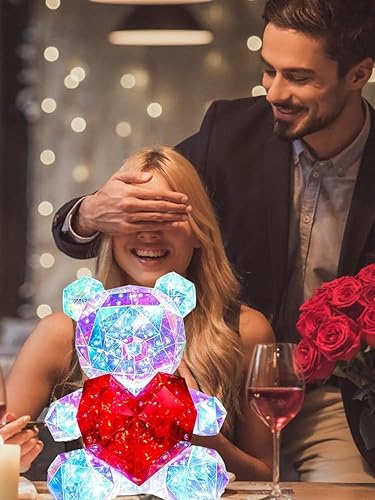 Glowing Teddy Bear Night Light LED Galaxy Heart Light