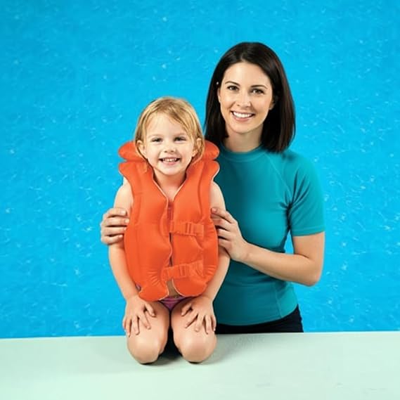 Kids Inflatable Swimming Vest (3-6 Years) – Triple Air Safety, Comfy Fit & Secure Buckles (assorted colors)