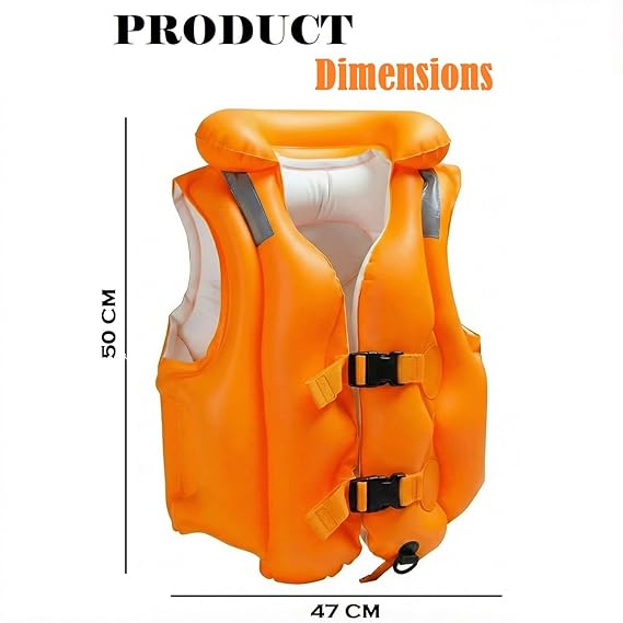 Kids Inflatable Swimming Vest (3-6 Years) – Triple Air Safety, Comfy Fit & Secure Buckles (assorted colors)