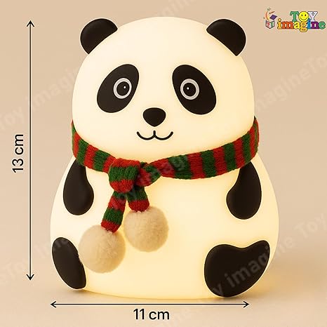 Toy Imagine Panda Night Light for Kids – Soft Silicone LED Lamp with Tap Control