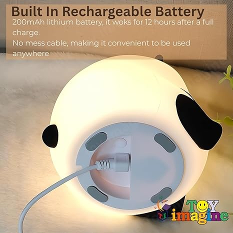 Toy Imagine Panda Night Light for Kids – Soft Silicone LED Lamp with Tap Control