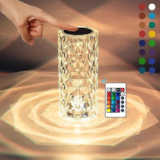 16 Color Changing Rose Crystal Diamond Table Lamp