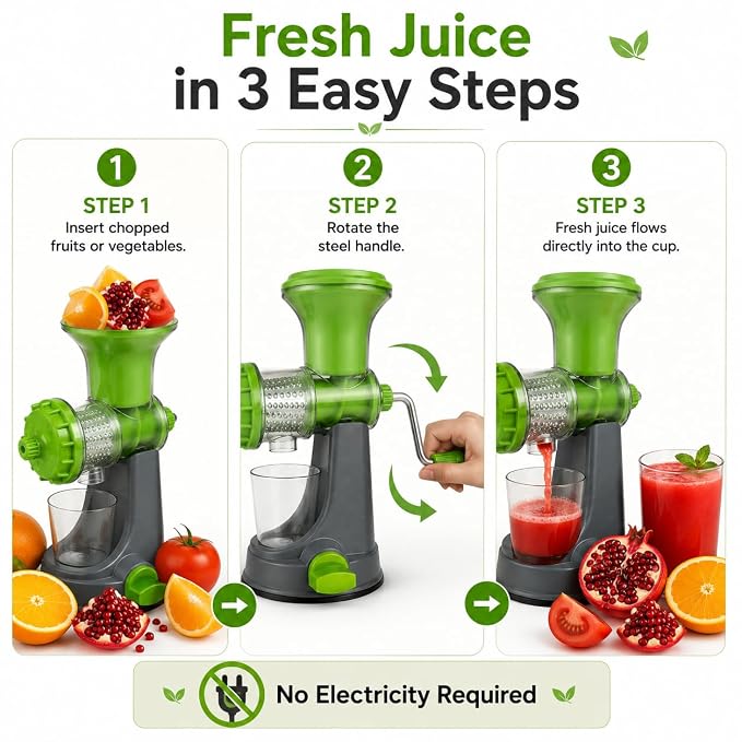 Portable Hand Juicer with Suction Base & Juice Cup