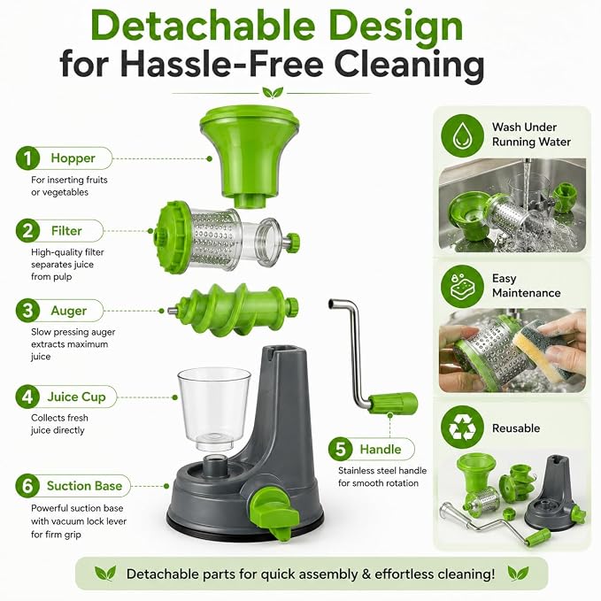 Portable Hand Juicer with Suction Base & Juice Cup
