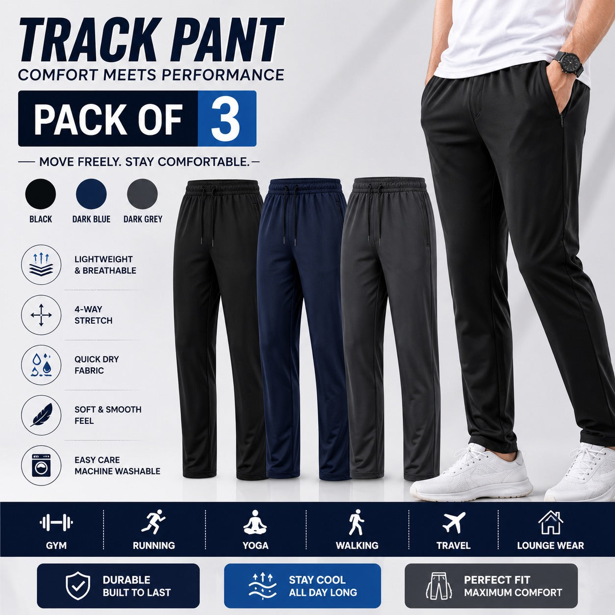 Track Pant Black_Navy Blue_Dark grey Pack Of 3