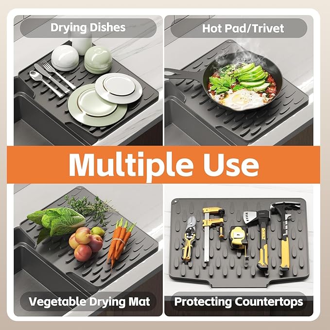 NEW Extra Large Silicone Dish Drying Mat (ASSORTED COLOR)