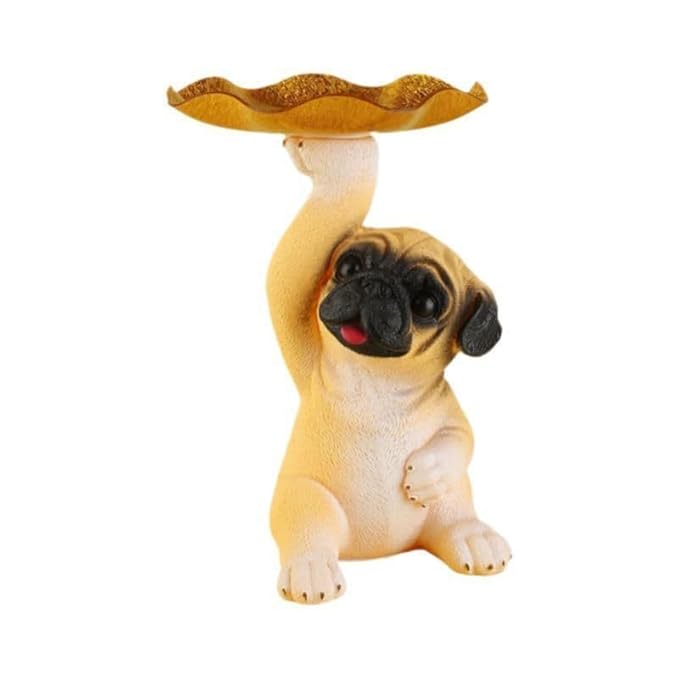 Decoration Dog Statue with Key Holder Bowl